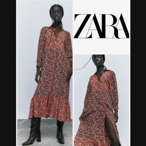 Zara floral print dress
